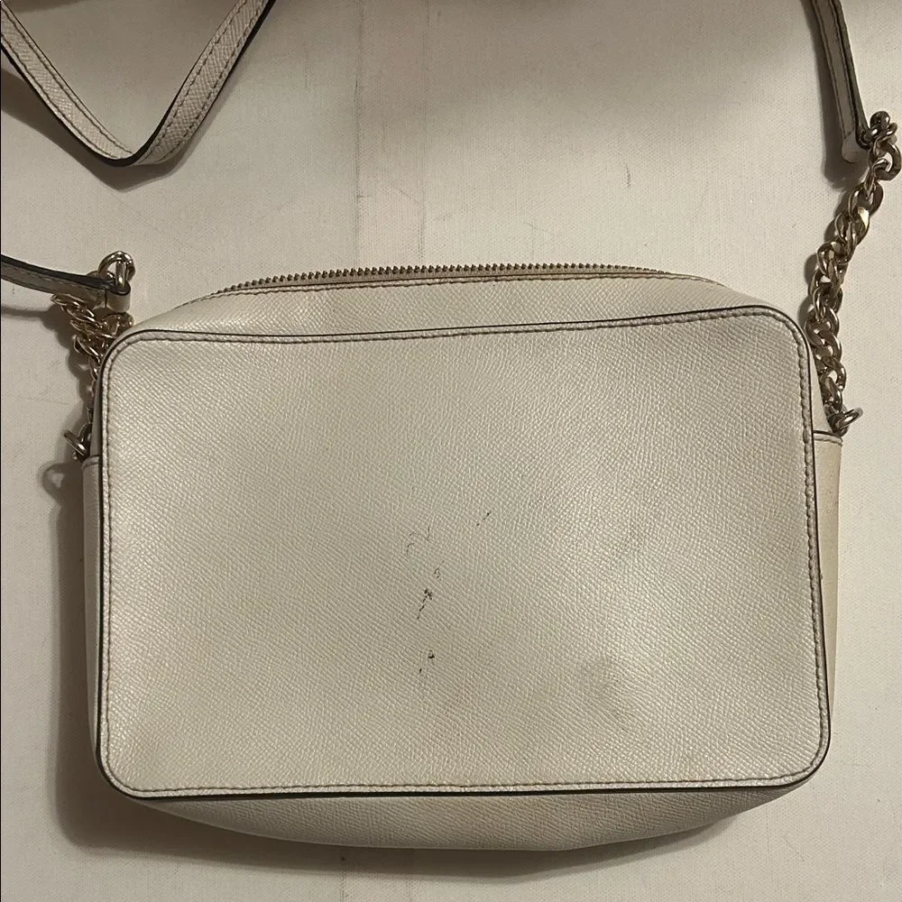 Michael Kors White Crossbody Bag with Gold Details
